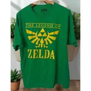 The Legend Of Zelda Graphic T Shirt Mens Sz XL Hyrule Crest Green Gold Nintendo